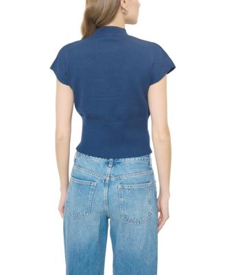 Women's Crystal Embellished Sleeveless Dolman Sweater