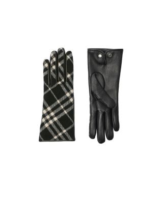 Check Wool Cashmere Gloves