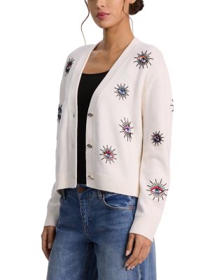 Bradley Short Embellished Merino Wool Cardigan Sweater