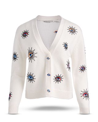 Bradley Short Embellished Merino Wool Cardigan Sweater