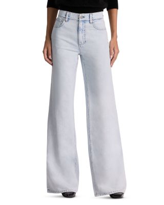 Chic High Rise Wide Leg Jeans in Dark Light Indigo