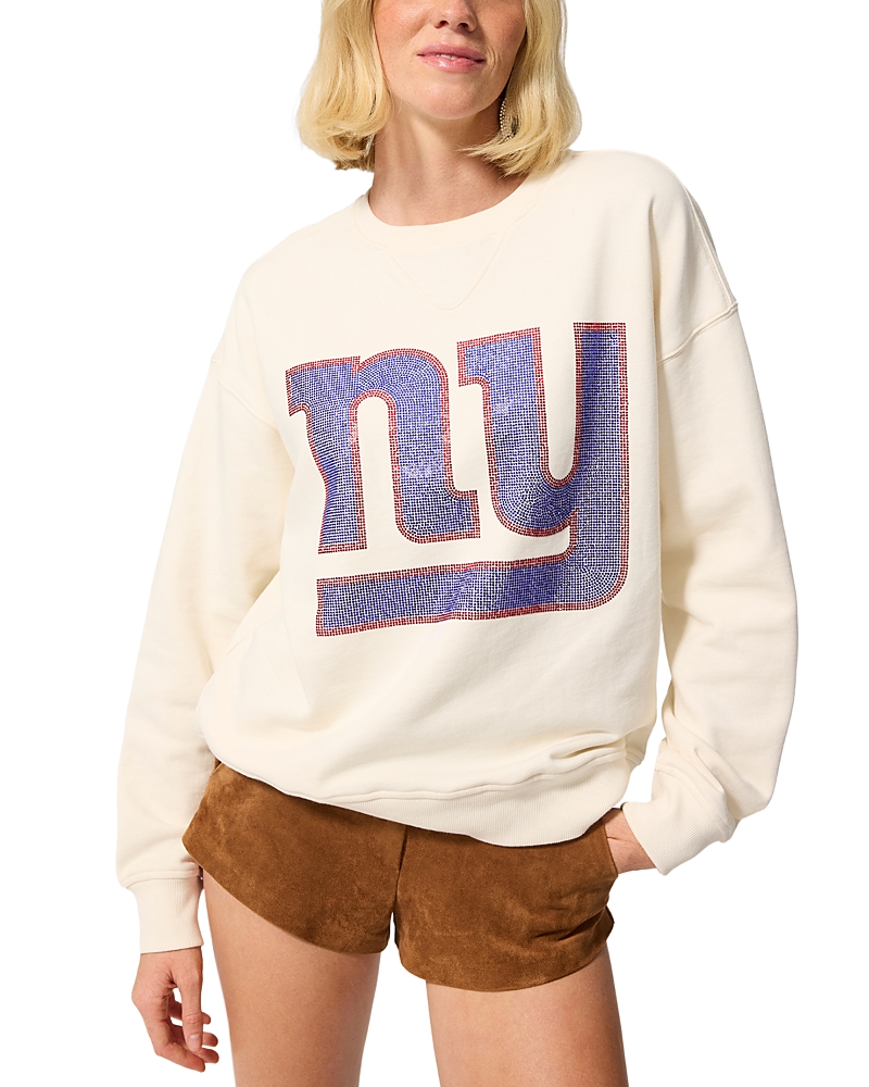 Terez Ny Giants Sugar Swizzle Rhinestone Crewneck Sweatshirt