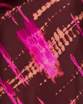 Avery Draped Printed Satin Dress