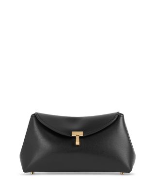 Mini T-Lock Leather Clutch
