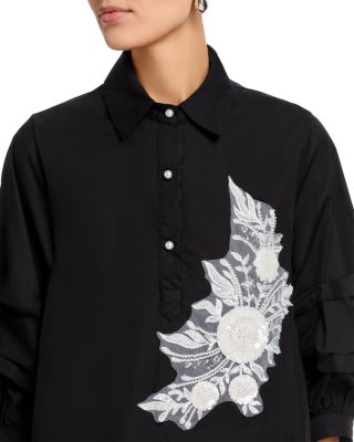 Beaded Puffed Sleeve Top