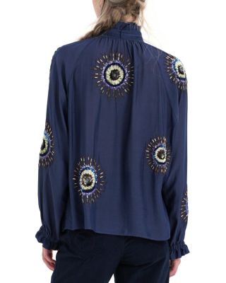 Cerere Silk Embroidered Blouse