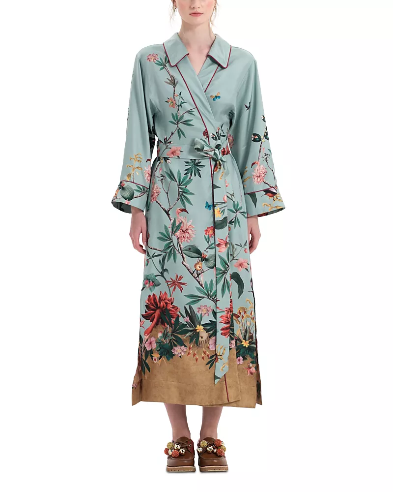 La DoubleJ Midnight Silk Wrap Dress