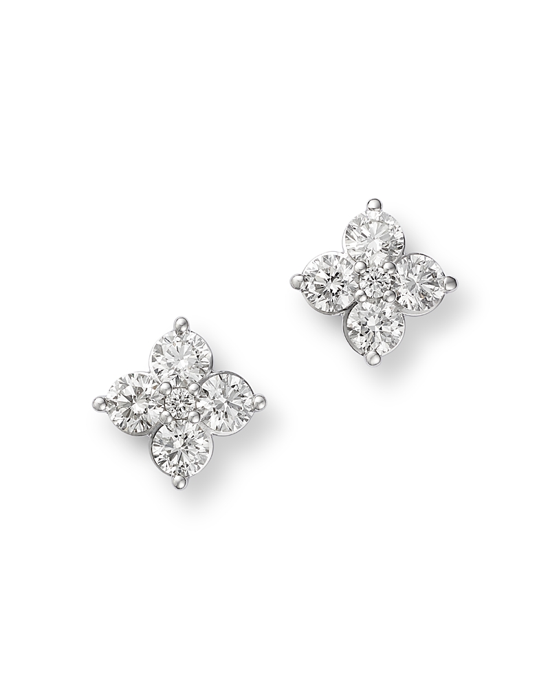 Bloomingdale's Fine Jewelry Diamond Flower Stud Earrings