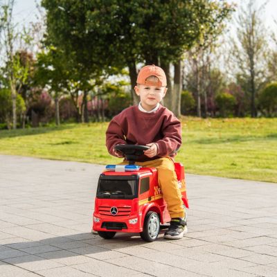  Unisex Mercedes Antos Kids Fire Truck 1-Seater Push Car - Ages 2-4