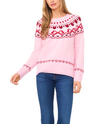 Bow Fair Isle Raglan Sleeve Sweater