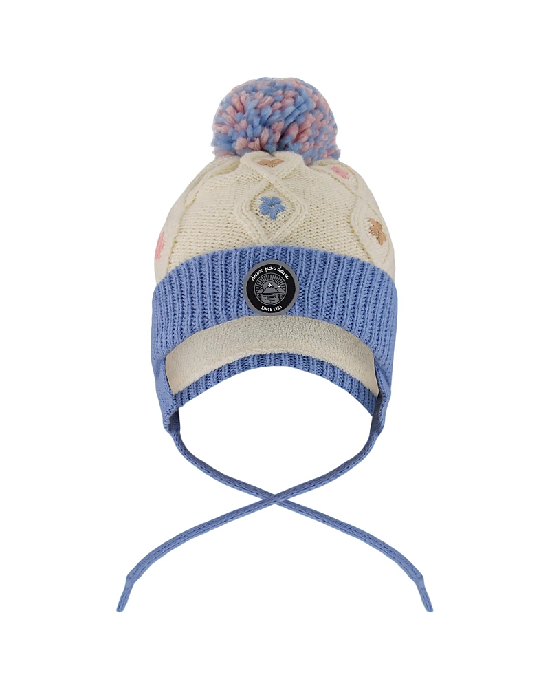 Deux Par Deux Girls' Lined Knit Hat With Ears - Baby In Multi