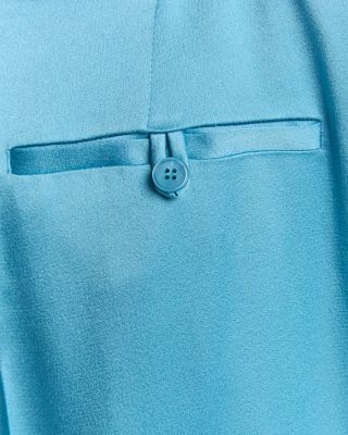 Satin Dropped Waist Straight Wide Leg Pants