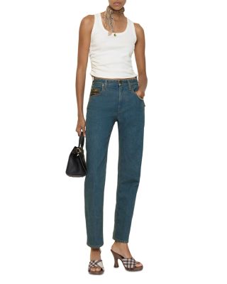 Dalia Mid Rise Straight Jeans in Mid Blue
