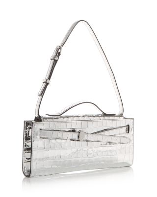 Dash Croc Embossed Leather Clutch
