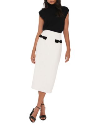 Women's Boucle Bow Midi Skirt
