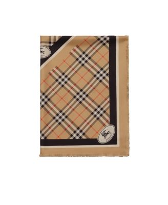 Check Knight Stamp Silk Scarf