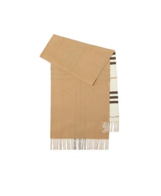 Wide Reversible Check Cashmere Scarf