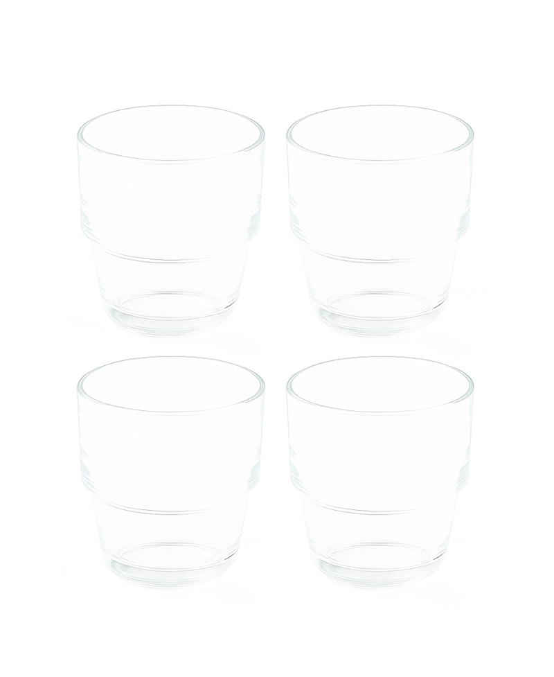 Fleck Stackable Glass Tumbler - Set of 4