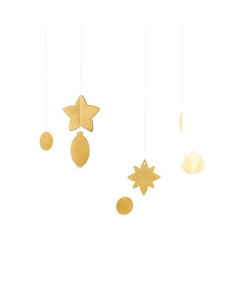  Foliage Brass Ornaments - Set of 7