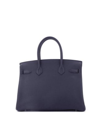 Birkin 30 Handbag Blue Togo with Palladium Hardware