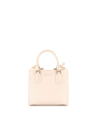 Small Logo Convertible Tote Embroidered Leather