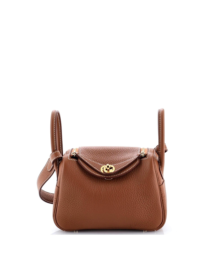 Pre-owned Pre-owned Hermes Hermes Mini Lindy Bag Clemence In Brown