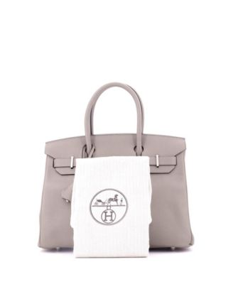 Birkin 30 Handbag Grey Epsom with Palladium Hardware