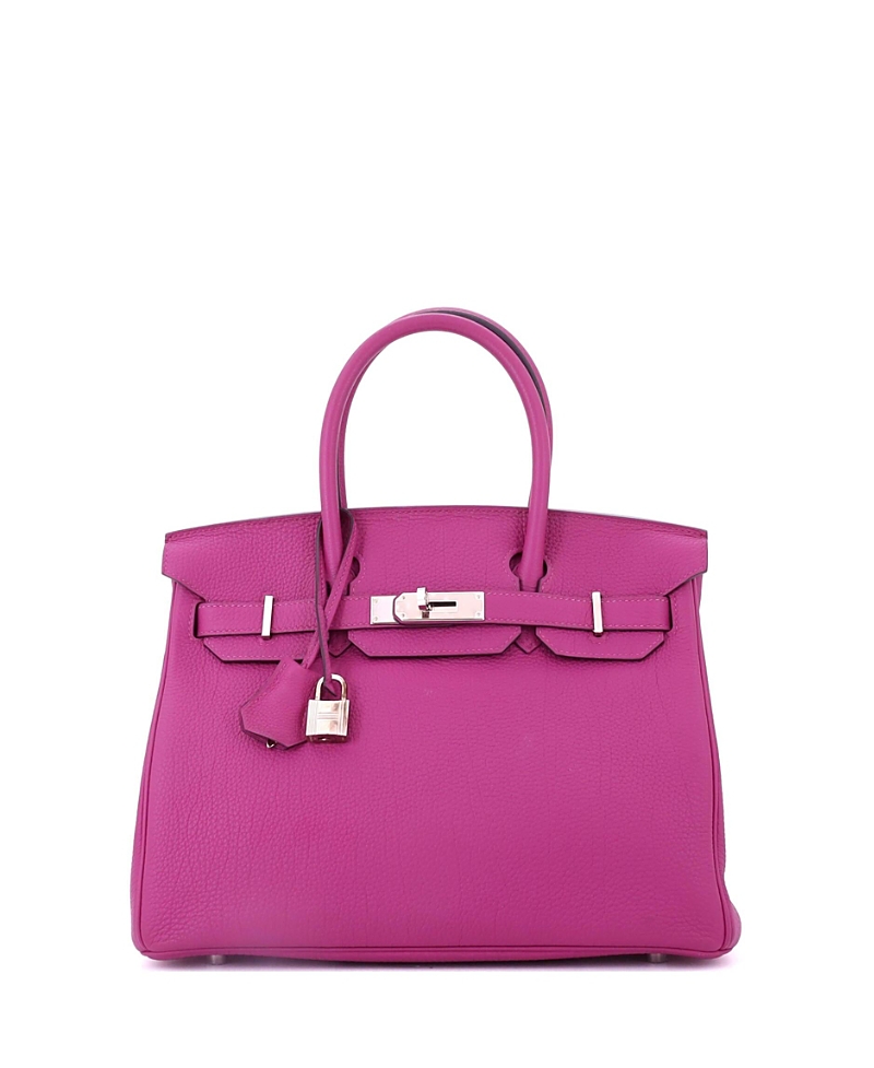 Pre-owned Pre-owned Hermes Hermes Birkin 30 Handbag Pink Togo With Palladium Hardware In Purple