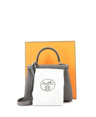 Kelly 25 Handbag Grey Togo with Palladium Hardware