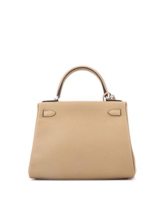 Kelly 28 Handbag Brown Evercolor with Palladium Hardware