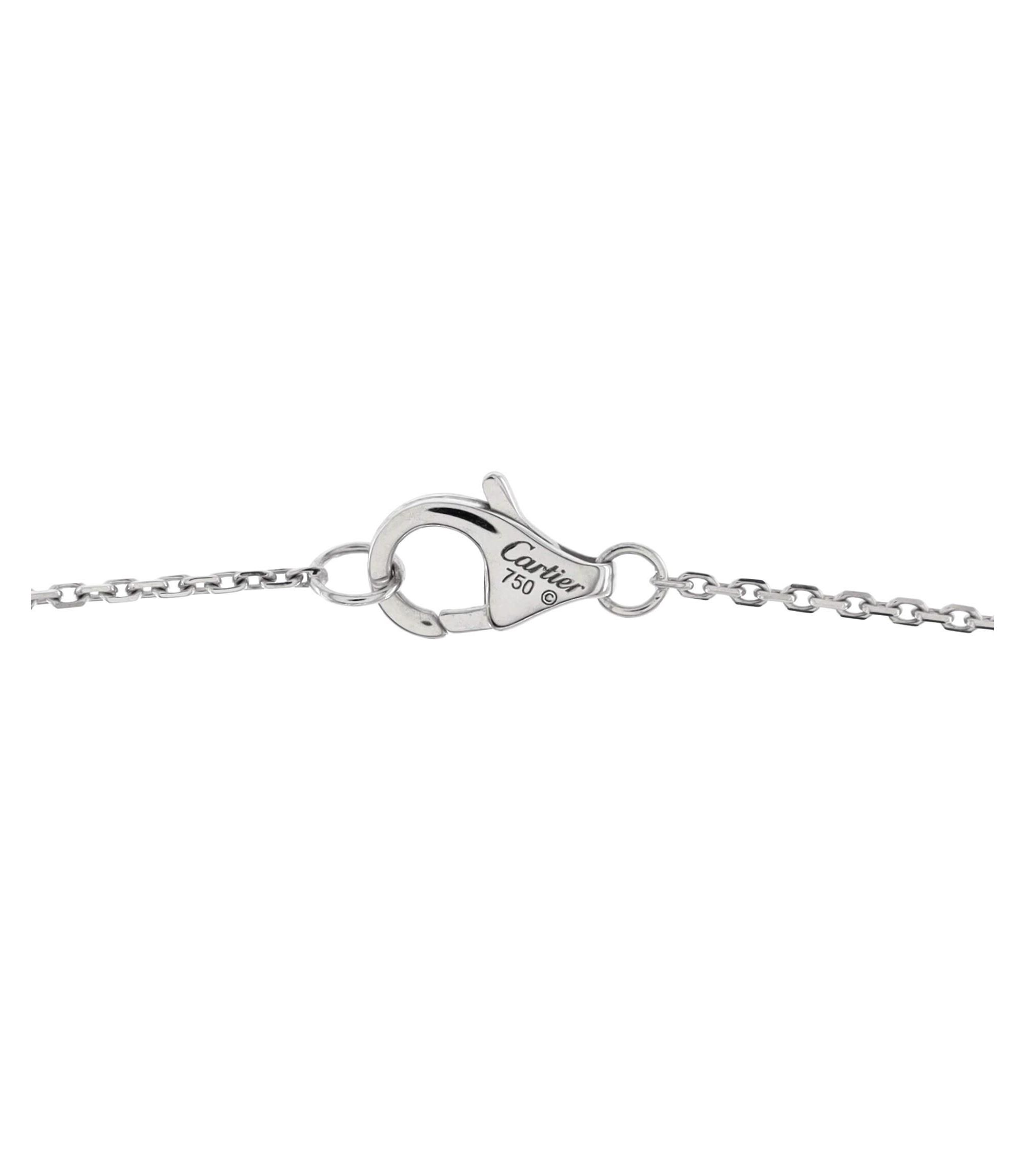 Small Trinity Pendant Necklace 18K Gold with Diamonds and Ceramic, 16.5 - 17.75" — Image 3