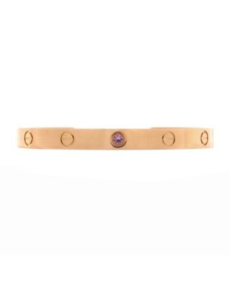  Love Cuff Bracelet 18K Rose Gold with Pink Sapphire