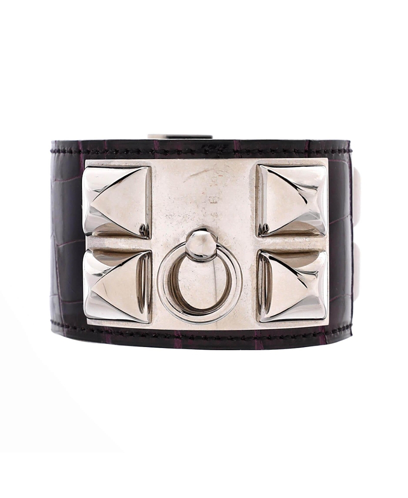 Pre-owned Pre-owned Hermes Hermes Collier De Chien Bracelet Alligator In Green