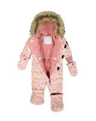 Girls' One-Piece Original Puffy Snowsuit Mini Flowers - Baby, Little Kid