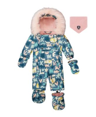 Deux par Girls' One-Piece Play Snowsuit Designed for Car Seat Cat - Baby