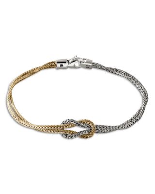 Silver & 14K Yellow Gold Love Knot Bracelet
