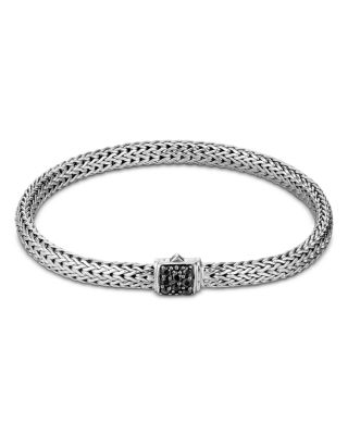 Sterling Silver Icon Black Sapphire Chain Bracelet