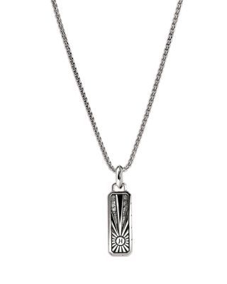 Men's Sterling Silver Modern Talisman Turquoise Pendant Necklace, 22"