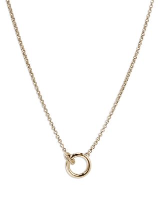 14K Yellow Gold JH Essentials Diamond Pav&eacute; Interlocking Circle Necklace, 16-18"