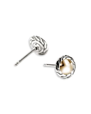 14K Yellow Gold & Sterling Silver JH Essentials Stud Earrings
