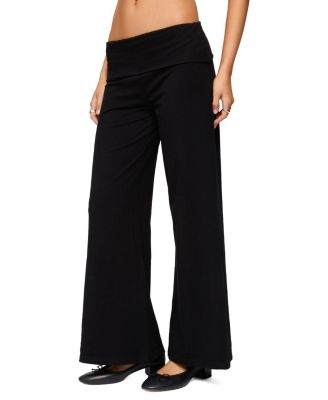 Petite Wide Leg Fold Over Pants