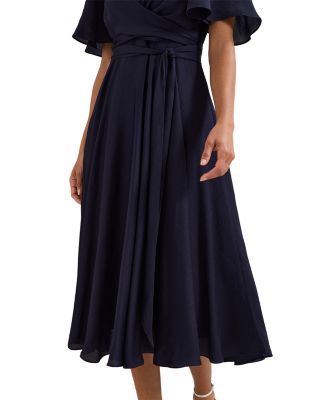 Abbie Textured Faux Wrap Dress