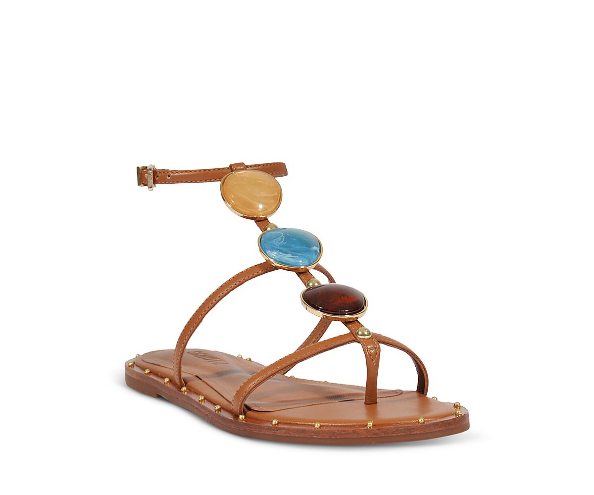 Schutz Milos Leather Flat Sandals