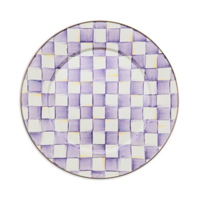 Violet Check Serving Platter