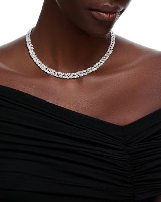 Luxe Collection Certified Lab Grown Diamond Collar Necklace in 14K White Gold, 30 tcw