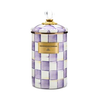 MacKenzie-Childs Violet Check Large Canister