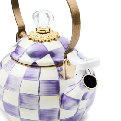 Violet Check Whistling Tea Kettle