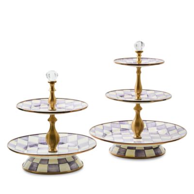 Violet Check Three Tier Sweet Stand