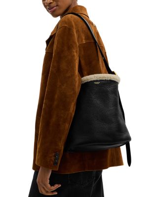 Bleeker Leather & Shearling Bucket Bag
