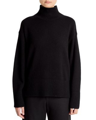 Wool Cashmere Turtleneck Side Slit Sweater